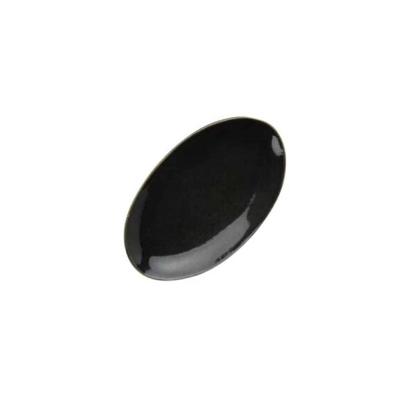 Talleken - oval med blank sort glasur