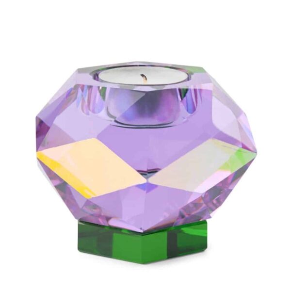 Glam krystal lysstage i lilla og grøn