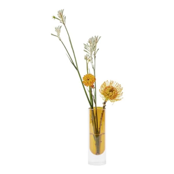 Glasvase - gul svævende vase