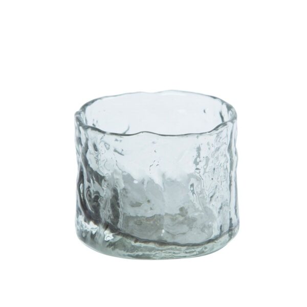 Glaslysestage til fyrfad i frosted glas