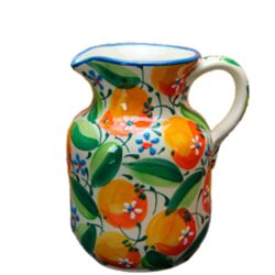 Kande i spansk keramik - Naranja - med håndmalet appelsin dekoration