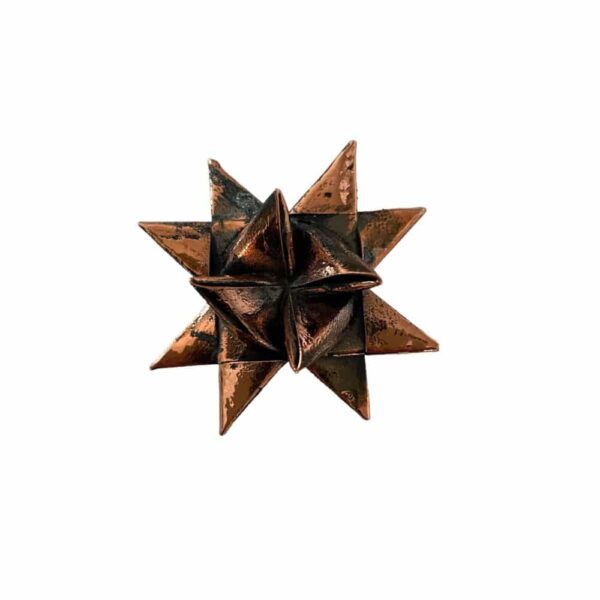 Flettet julestjerne med kobber – 5 cm - oragami stjerne